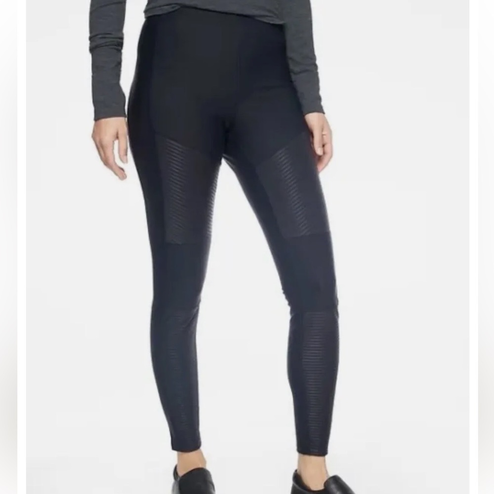 Athleta Madison Moto Tights High Rise Athletic Stretch Sleek ladies 6 Tall